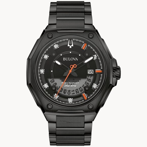 Bulova Men's Marc Anthony Precisionist Quartz Date Black Watch 45MM 98D183 - Picture 1 of 5